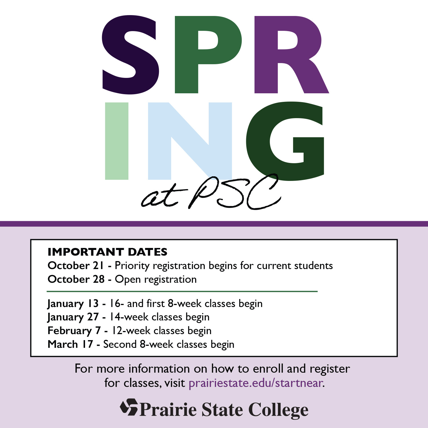 Registration for Spring 2025 Semester Begins October 28 at Prairie